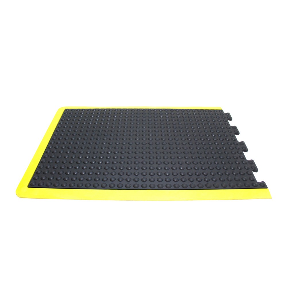 COBA Protiúnavová rohož Bubblemat Safety, koncový kus, š × h 600 × 900 mm, čierno-žltá