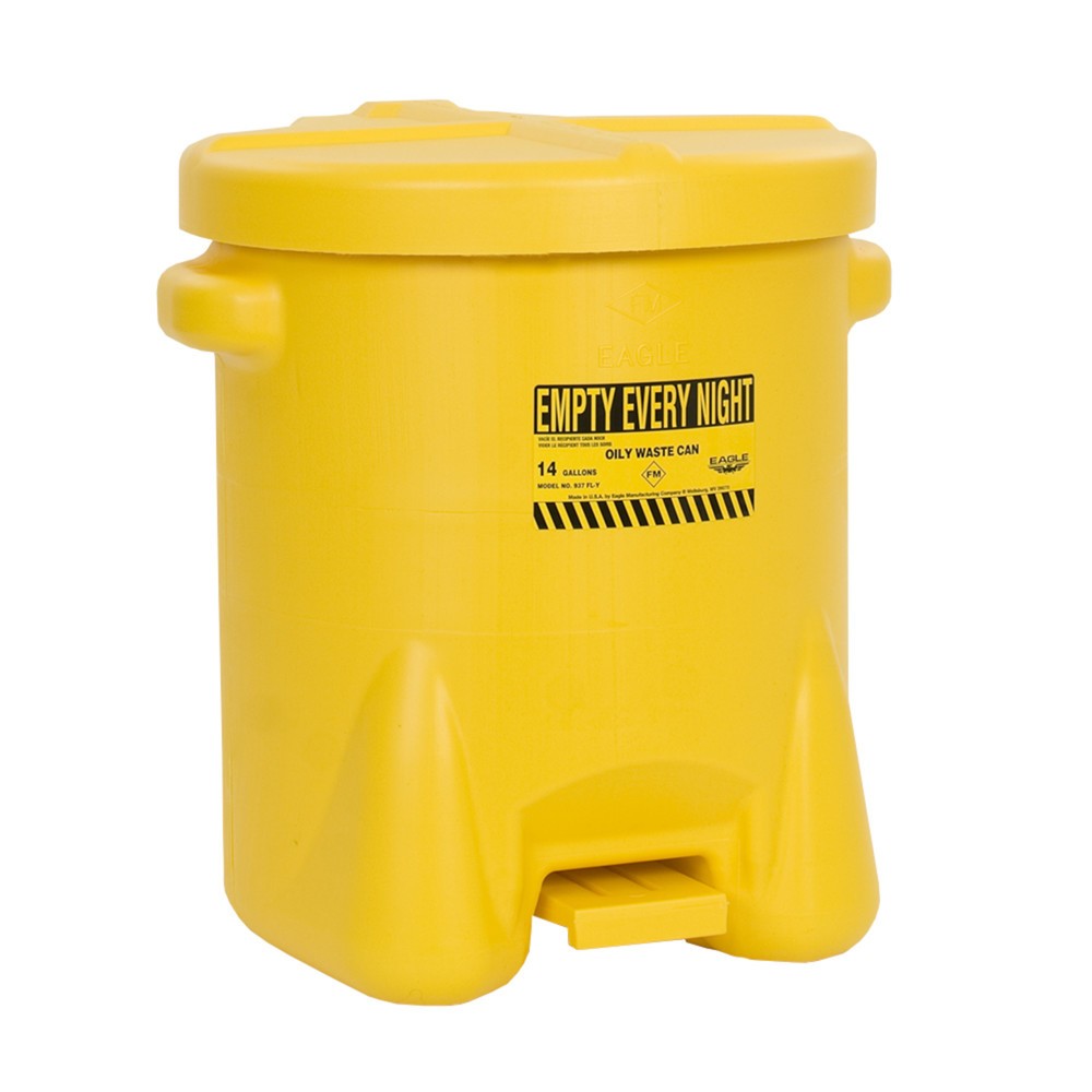 Odpadová nádoba Justrite® Eagle, HDPE, 22,8 l, čierna