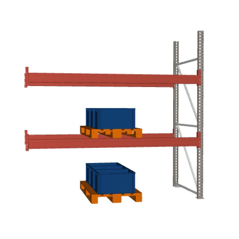 Paletový regál META MULTIPAL, nadstavbové pole, zaťaženie police 2 970 kg, 9 paletových miest, výška 2,7 m