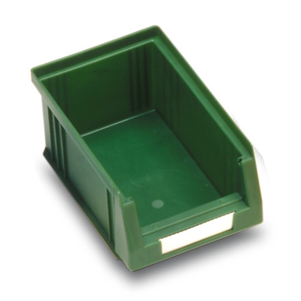 Priehľadný skladovací box z polypropylénu, v × š × h 75 × 105 × 164 mm, zelený