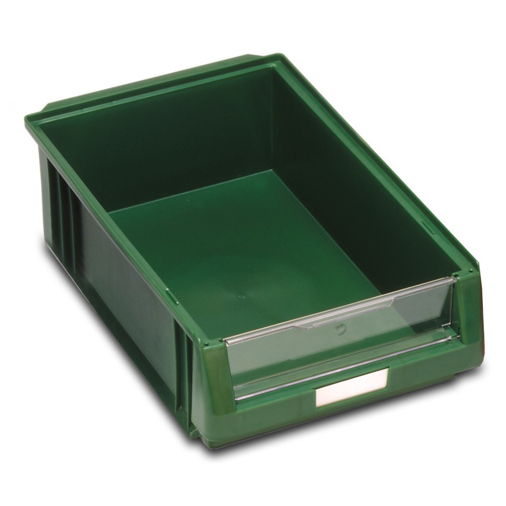 Priehľadný skladovací box z polypropylénu, v × š × h 50 × 102 × 89 mm, sivý